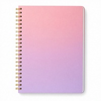 Agenda mensuel rose et violet dégradé, reliure spirale, couverture rigide, journal avec finition métallisée, organiseur pour le bureau et l'école