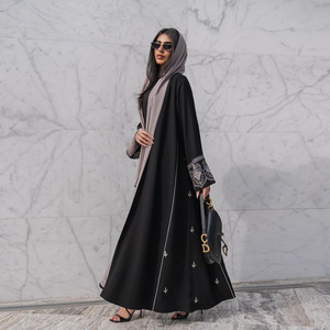 Cardigã americano europeu para mulheres, vestido elegante e macio, abaya muçulmano - Product Image 1