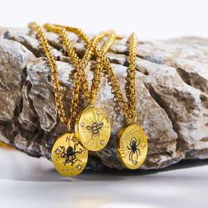 Stainless Steel 18k PVD Gold Plated Animal Pendant Necklace Hand-painted Drop <strong>Oil</strong> Pattern Fashion Jewelry Women - Product Image 6