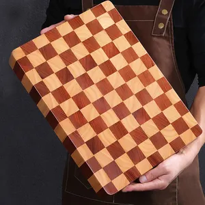 Tábua de corte de madeira de acácia premium de alta qualidade xadrez Tábua de corte de madeira de acácia para cozinha casa tábua de cortar alimentos