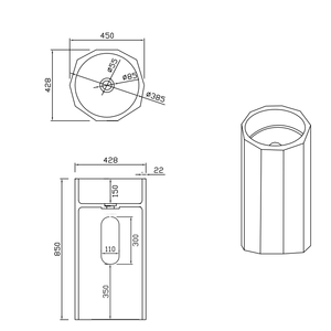 <span class=keywords><strong>Corina</strong></span>/OEM Lavabo sur pied moderne en pierre artificielle, cuve carrée, résistant à l'eau, écologique, installation autoportante - Product Image 6