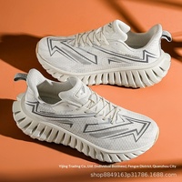 Chaussures de sport respirantes pour hommes en maille avec plaque en fibre de carbone, polyvalentes, amorties, pour l'entraînement et la course, semelle extérieure en caoutchouc, modèle printemps/été