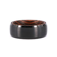 THX Trendy Black Wolfram abgeschrägte Kanten Ring 8mm Eisen Holz Ring für Hochzeit Verlobung feier Jubiläums geschenk