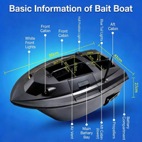 Barco Cebador de Pesca de Plástico TUOLI TLB009 con Control Remoto GPS, Alcance de 500m, Carga Útil de 8kg, Nivel de Resistencia a las Ondas 6-7