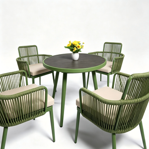 Muebles de Exterior para Cafetería y Restaurante, Sillas de Patio y Terraza, Juego de Jardín de Cuerda Tejida, Sillas de Jardín - Product Image 6