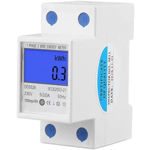 Medidores eléctricos Kwh, medidor de energía monofásico con pantalla Digital de retroiluminación LCD para medición eléctrica