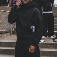 Ensemble Survetement Homme Personnalisé Épaules Tombantes Court Broderie Décontracté Streetwear Coton Bouclette Doux Pull
