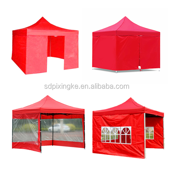 Tangkula Auvent Pop-up De 3 X 3 M, Abri Instantané Pour Une Personne Avec Serrure Centrale Auvent Portable Compact Avec Paroi Laterale Enroulable Sac A Roulettes Piquets Et Cordes A Vent Rouge