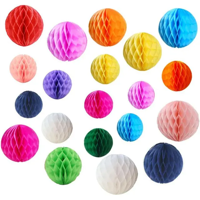 Wholesale Party Honeycomb Balls Decoration Paper Flower Balls Paper Ball Pom Poms for Birthday Wedding Home Decor