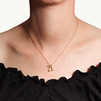 Daidan 925 zilveren hanger met kubieke zirkonia, verguld met gouden ketting, fruitkersenketting
