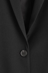 Blazer décontracté noir pour femme, coupe ample, simple boutonnage, revers cranté - Product Image 6