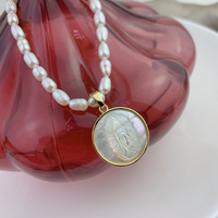 Haute Qualité À La Mode Shell Perle Collier De Mode Religieux Vierge Marie Bijoux Collier