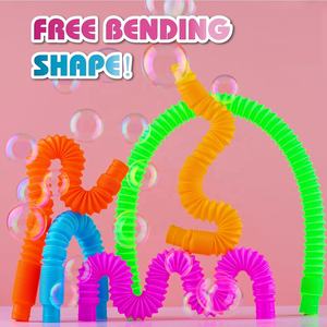 Tubos creativos para niños, juguete sensorial para aliviar el estrés, tubo telescópico de color flexible - Product Image 4