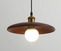 Noric – lampe en bois massif avec douille en cuivre E27, ampoule suspendue, lampe de plafond pour la cuisine de la maison