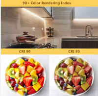 Uniforme d'éclairage ultra étroit 5v 12v 24v Cri 90 400 Diode électroluminescente/mètre sans soudure Flexible Dimmable Cob Tube Strip Lights