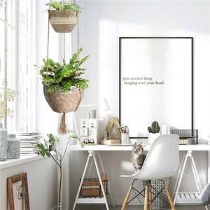 Panier Mural En Rotin Du Vietnam Corbeille A Pain Et Osier De <span class=keywords><strong>Canape</strong></span> Suspendu Simple Serviettes Au Mur Jute 3 Niveaux - Product Image 4