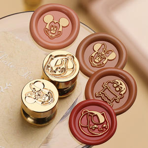 Mini-têtes de tampons à cire en laiton, motif animaux anime, 1,5 cm, pour la décoration de journaux et l'artisanat - Product Image 3