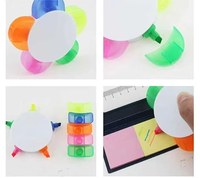 Ensemble de surligneurs en forme de fleur 5 couleurs, marqueurs rétractables en forme de pétale, pointe biseautée fluorescente pour l'école, le bureau, les notes, la papeterie