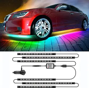 車のアンダーグローライト6個Bluetooths夢の色を追跡する車のアンビエントライトAPPコントロール防水アンダーグローLEDライトキット