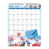 Calendrier mural personnalisé 12 mois, calendrier à spirale à suspendre, calendrier de bureau à feuilles détachables, calendrier mensuel avec notes