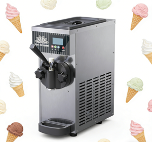 Nouveau modèle Huanor BQL28 Machine à crème glacée molle de comptoir Corps en acier inoxydable Couleur orange Interface <span class=keywords><strong>anglaise</strong></span> - Product Image 5