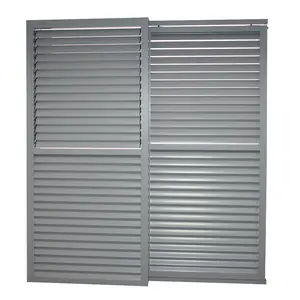 Decorative transmission rod frame Louvered Vertical Louvers aluminium Aluminum shutters for glass windows