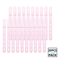 20pcs Silicone Caoutchouc Câble de Données Attache Sangle Crochet Boucle Câble Faisceau de Câblage pour Voiture Maison Bureau Power Wire Management