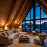 Cabane préfabriquée en A-frame personnalisée, petite villa en acier léger, maison triangulaire moderne pour le glamping, maison ignifugée isolée, maison modulaire pour les stations balnéaires