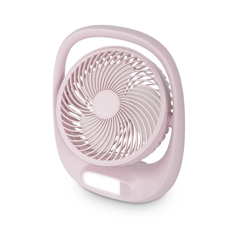 Portable 5V Electric Rechargeable Tabletop Car Fan with 3 Speed 2-Brightness Light for Outdoor Use GO-06