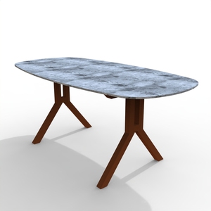 उत्तरी यूरोप शैली पर्यावरण के अनुकूल घर फर्नीचर अपार्टमेंट आयताकार कार्बन स्टील ट्राइपोड डिनर टेबल संगमरमर धातु सेट - Product Image 4