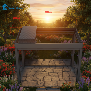 Pérgola Bioclimática Inteligente <span class=keywords><strong>Sweet</strong></span> Home con Techo de Láminas de Aluminio Motorizado, Sensor de Viento y Luces LED para <span class=keywords><strong>Terraza</strong></span> o Jardín - Product Image 5