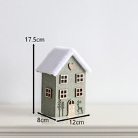 Neutraler Salbeigrüner Filz-Weihnachtsbaum Mini-Holzhaus Harz-Weihnachtsmann-Figuren Landhaus-Tischdekoration