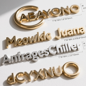 Custom 8mm Alloy Small Charm <b>Letter</b> Nickel-Free Bag Accessories Brand Logo <b>Metal</b> <b>Letters</b> For Leather Bags And Clothing - Product Image 2