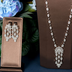 HIBRIDE di lusso 2 pz maglione lungo catena di gioielli per le donne da sposa Cubic Zirconia Dubai accessori per feste N-1492 - Product Image 2