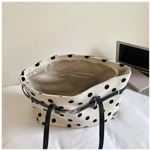 Borsa Tote da Donna in Tessuto <span class=keywords><strong>a</strong></span> Pois, Grande Capacità, Borsa <span class=keywords><strong>a</strong></span> Spalla Singola per <span class=keywords><strong>Lavoro</strong></span>, Pendolarismo e Uso Quotidiano - Product Image 6