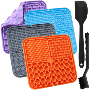 Factory Wholesale Custom Logo Silicone Pet Licking <b>Pad</b> Lick Mat for Dogs With <b>Suction</b> Cups - Product Image 1