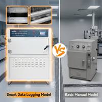 Torre UV Inteligente para Cámara de Pruebas, Arreglo de Lámparas Verticales, Construcción de Acero Inoxidable, Registro de Datos, Informes ASTM/ISO