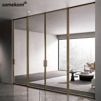 Portes de maison en fer aluminium verre écran de douche sécurité double pli coulissant en aluminium poignées intérieures charnières maison principale glissante
