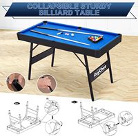Table de billard pliable portable en PVC avec pieds réglables et verrouillables, incluant balles, triangle, craie et brosse, pour enfants et adultes