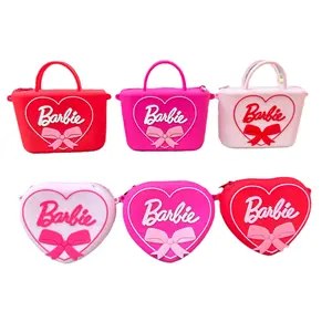 Borsa a tracolla per bambini carina alla moda personalizzata Barbie Crossbody rosa borse a tracolla in Silicone per ragazze a tracolla portafoglio Zero