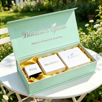 Boîte rigide biodégradable bleu clair avec motif étoile en relief, boîte cadeau magnétique pliable, emballage pour soins de la peau, cadeau d'anniversaire