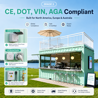 Conteneur mobile de 10 pieds et 20 pieds, transformable en restaurant, bar, café, kiosque de restauration rapide, kiosque à café, cuisine, ou espace de restauration préfabriqué.