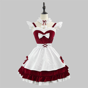 Velvet Maid Costume Claret Plus Size Cosplay Anime Role Playing Outfit Winter 2024 - Product Image 2