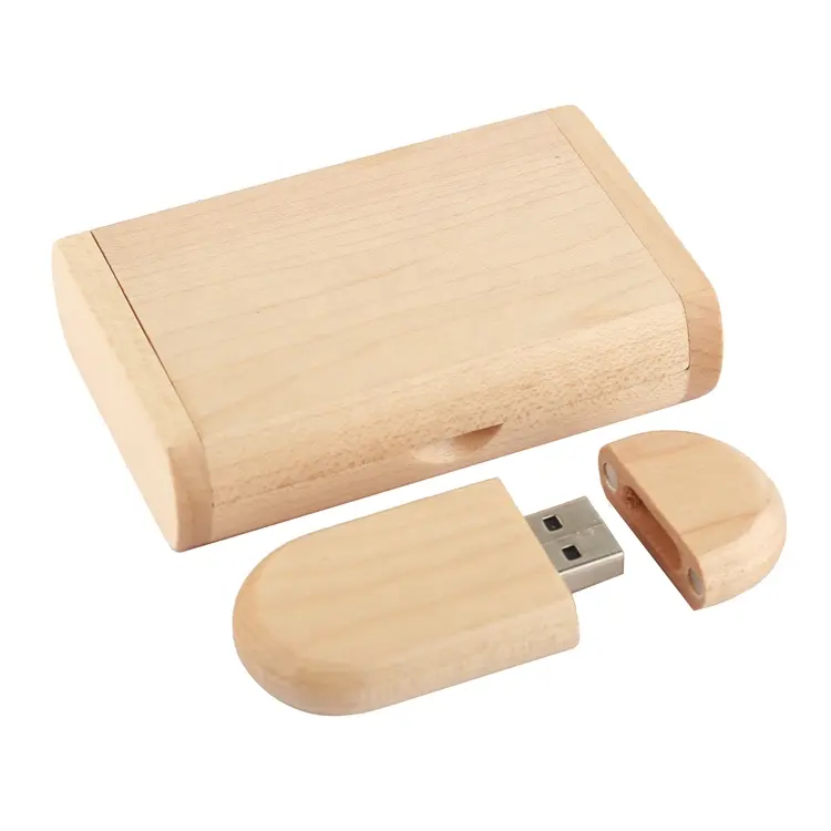 Flashdisk Klasik 128GB 64GB, Pendrive Memori Stick 2.0 Kecepatan Tinggi dengan Logo Ukiran Kayu