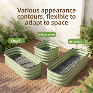 Jardinière surélevée <span class=keywords><strong>en</strong></span> acier galvanisé vert olive pour la culture de légumes, fleurs et herbes <span class=keywords><strong>en</strong></span> extérieur, décoration de jardin - Product Image 5