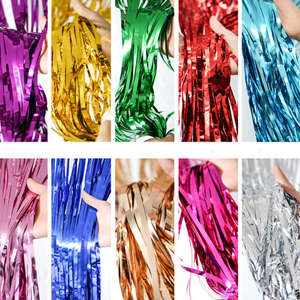 <span class=keywords><strong>Rideau</strong></span> de pluie en feuille métallique de 2 m, décoration de fond <span class=keywords><strong>à</strong></span> franges brillantes, emballage <span class=keywords><strong>extérieur</strong></span> personnalisé, vente en gros - Product Image 5