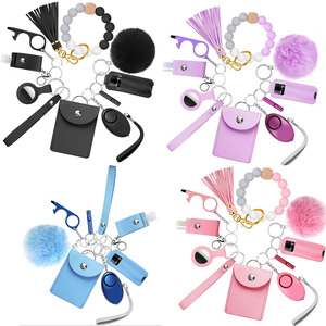 Venta al por mayor de suministros de protección, juego de llaveros de defensa, accesorios para mujeres, muñequera de seguridad, llavero de autodefensa - Product Image 4
