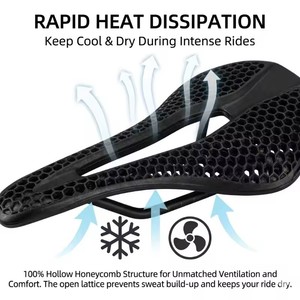 <span class=keywords><strong>Selle</strong></span> de vélo 3D ultralégère en fibre de carbone, coussin creux, absorption des chocs, respirante, siège de vélo de montagne, accessoires de cyclisme de course - Product Image 4