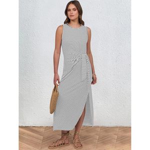 Vestido Midi sin Mangas para Mujer FOXA, con Cintura Ajustable, Estilo Casual, para Verano y Vacaciones, Tejido Transpirable - Product Image 5