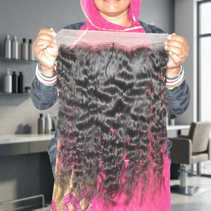 Extensiones de Cabello Humano Natural Ondulado HD 13*6 con Cierre Doble Trama para Mujer, Cabello Indio Virgen Sin Procesar, Suave, Económico - Product Image 1
